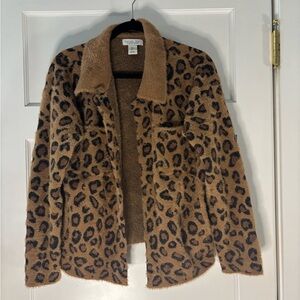 Rachel Zoe Brown Leopard Teddy Jacket